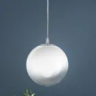 Lustre linéaire à quatre lumières Isotta en verre blanc, fabriqué en Italie Viadurini