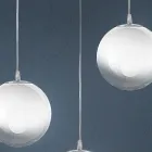 Lustre linéaire à quatre lumières Isotta en verre blanc, fabriqué en Italie Viadurini