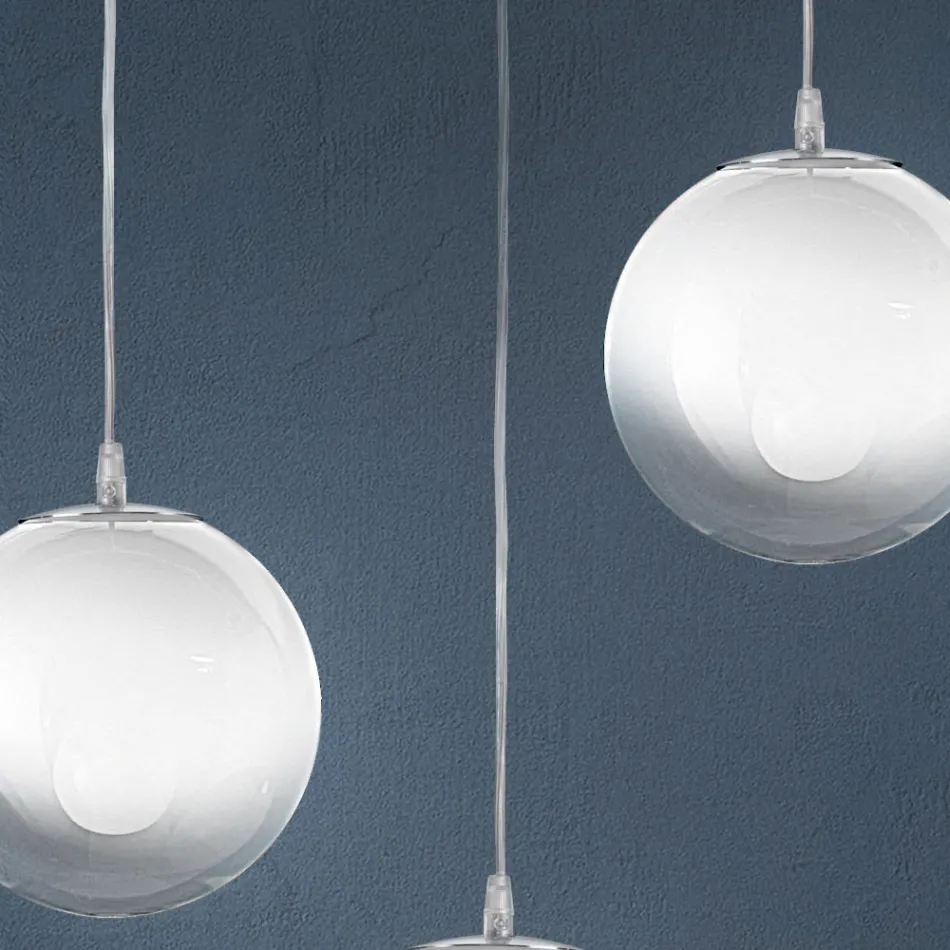 Lustre linéaire à quatre lumières Isotta en verre blanc, fabriqué en Italie Viadurini