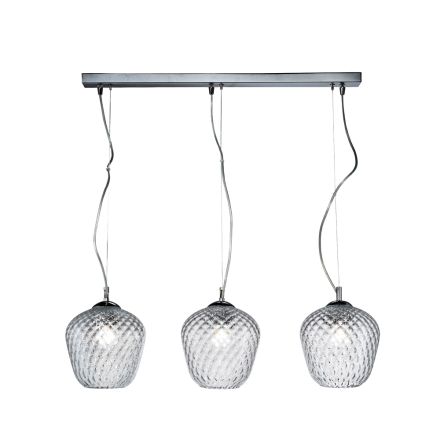 Lustre linéaire à trois lumières en verre vénitien fabriqué en Italie - Elisia Viadurini