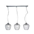 Lustre linéaire à trois lumières en verre vénitien fabriqué en Italie - Elisia