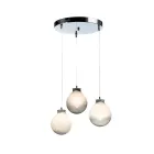 Lustre à trois lumières sur socle rond en verre doublé, fabriqué en Italie - Iride Viadurini