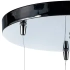 Lustre à trois lumières sur socle rond en verre sous verre, fabriqué en Italie - Iride Viadurini