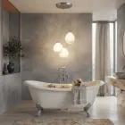Lustre à trois lumières sur socle rond en verre sous verre, fabriqué en Italie - Iride Viadurini