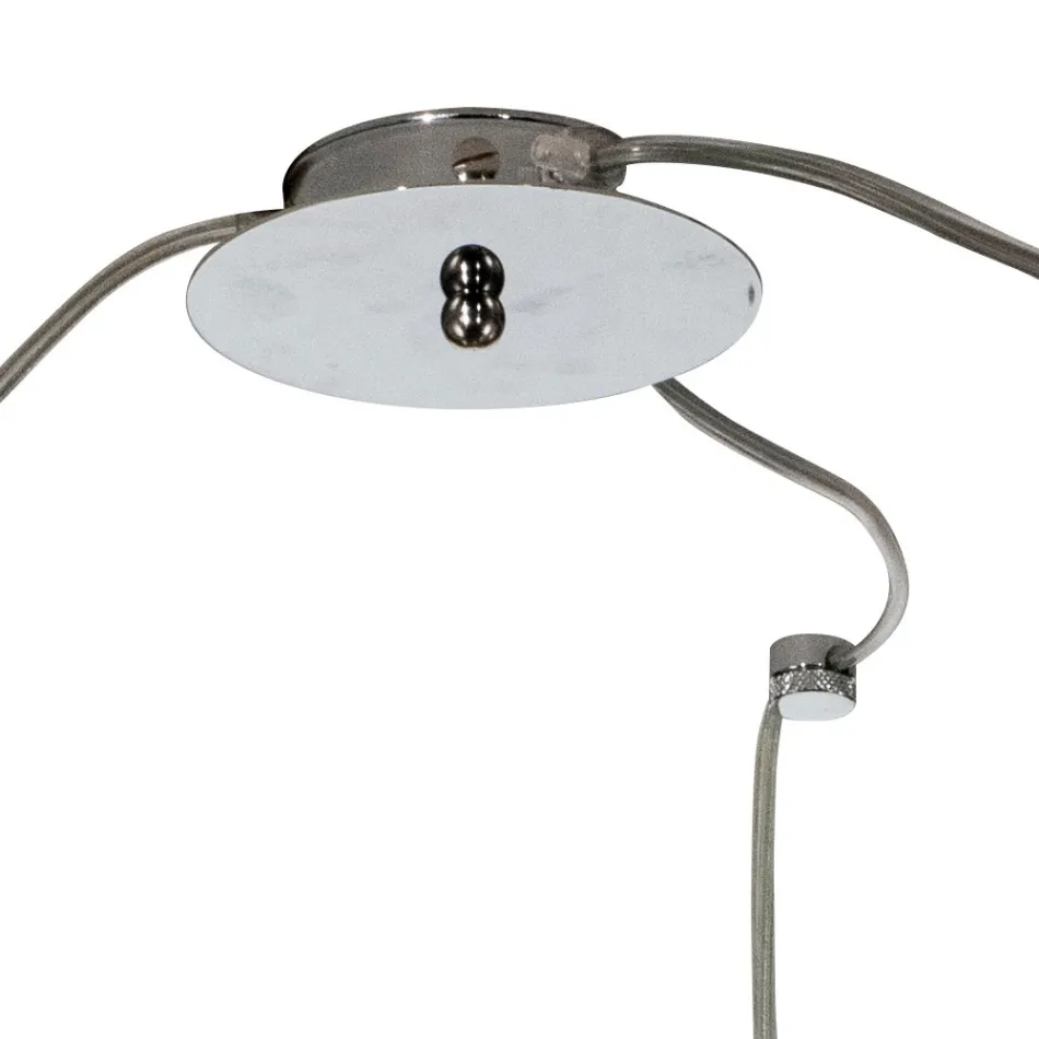 Petit lustre à trois lumières en verre soufflé à la main, fabriqué en Italie - Iride Viadurini