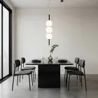 Lumira - Lustre vertical à trois lumières en verre soufflé, fabriqué en Italie Viadurini
