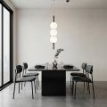 Lumira - Lustre vertical à trois lumières en verre soufflé, fabriqué en Italie