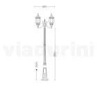 Lampadaire 2 Lumières Style Vintage en Aluminium Blanc Fabriqué en Italie - Dodo Viadurini