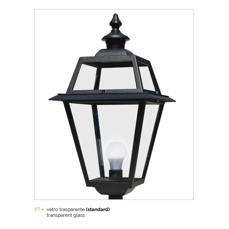 Lampadaire 2 Lumières Style Vintage en Aluminium et Verre Made in Italy - Vivian Viadurini