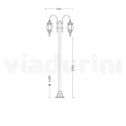 Lampadaire 2 Lumières Style Vintage en Aluminium Gris Made in Italy - Empire Viadurini