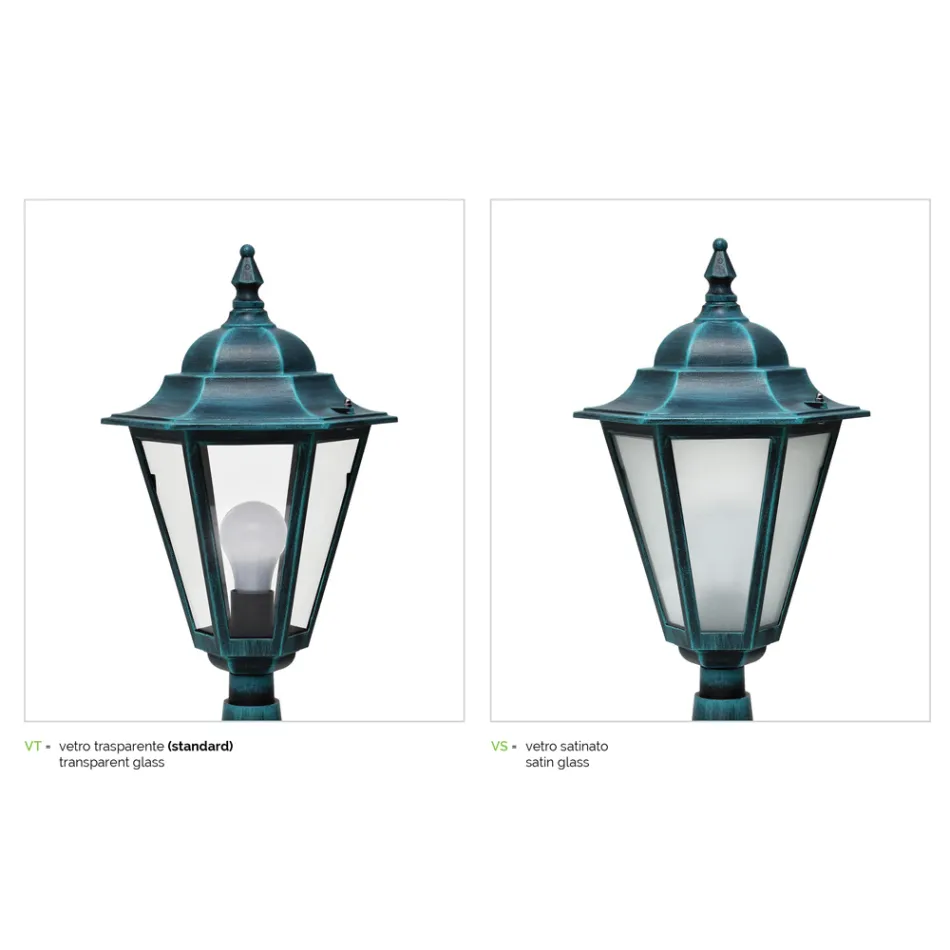 Lampadaire 2 Lumières en Aluminium et Verre Made in Italy Vintage - Janira Viadurini