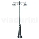 Lampadaire 2 Lumières Style Vintage en Aluminium Gris Fabriqué en Italie - Belen Viadurini