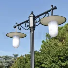 Lampadaire 2 Lumières Style Vintage en Aluminium Gris Fabriqué en Italie - Belen Viadurini