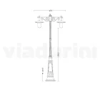 Lampadaire 2 Lumières Style Vintage en Aluminium Gris Fabriqué en Italie - Belen Viadurini