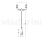 Lampadaire 2 Lumières Style Vintage en Aluminium Fabriqué en Italie - Leona Viadurini