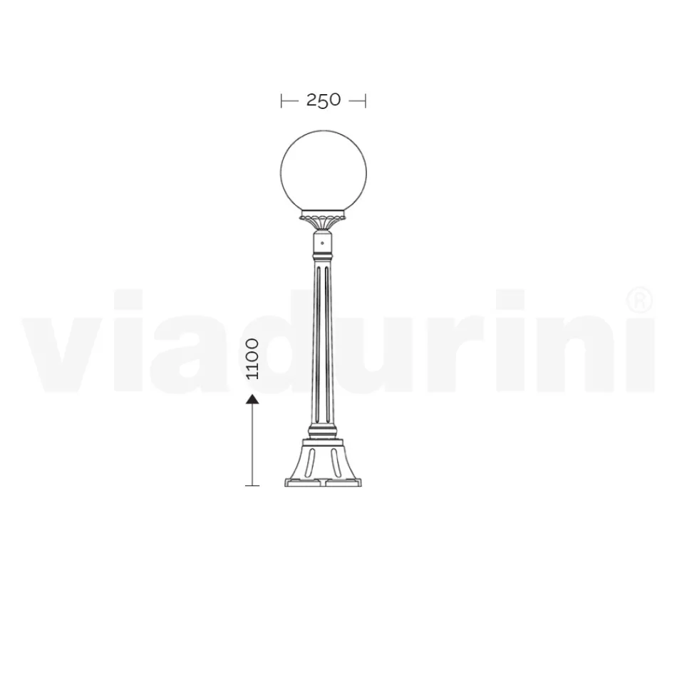 Lampadaire de 110 cm de haut en Acrylique et Aluminium Anthracite Fabriqué en Italie - Trovaantracite Viadurini