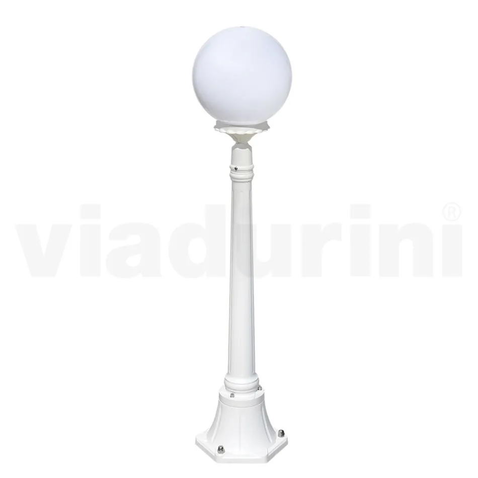 Lampadaire de 110 cm de haut en acrylique blanc et aluminium fabriqué en Italie - Trovabianco Viadurini
