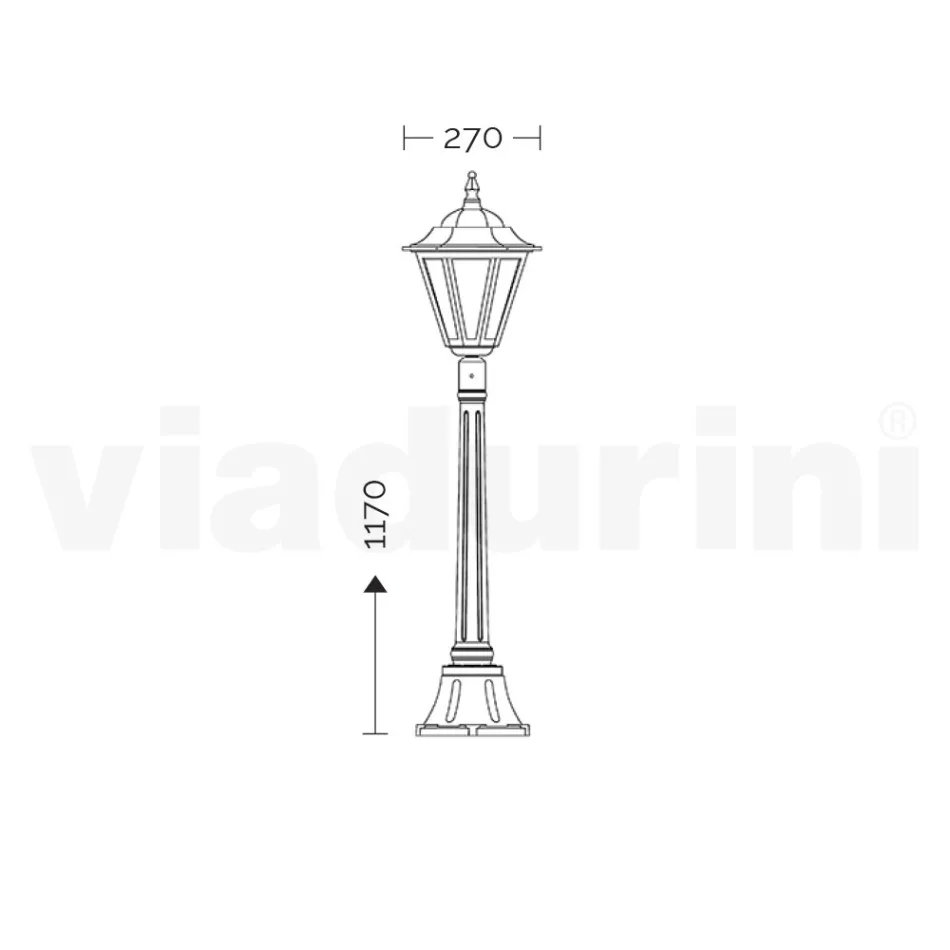 Lampe de jardin de 117 cm de hauteur en verre et 5 finitions en aluminium - Pinako Viadurini