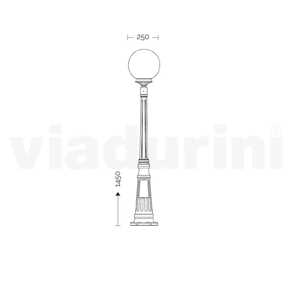 Lampadaire de 145 cm de haut en Acrylique et Aluminium Anthracite Fabriqué en Italie - Trovaantracite Viadurini