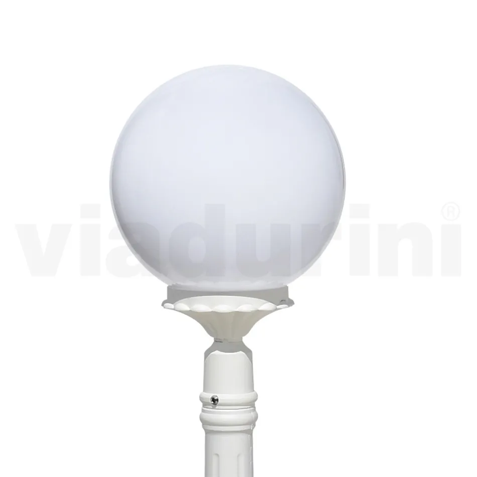 Lampadaire de 145 cm de haut en acrylique blanc et aluminium fabriqué en Italie - Trovabianco Viadurini