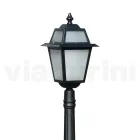 Lampe de jardin de 152 cm de haut en Aluminium Anthracite et Verre Sablé - Elric Viadurini