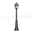 Lampe de jardin de 152 cm de hauteur en Aluminium Anthracite et Verre Sablé - Elric Viadurini