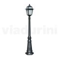 Lampe de jardin hauteur 152 cm en Aluminium Anthracite et Verre Sablé - Elric