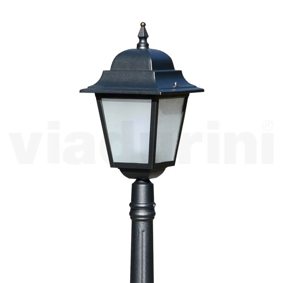 Lampadaire de 152 cm de haut en verre anthracite et aluminium fabriqué en Italie - Scintilla Viadurini