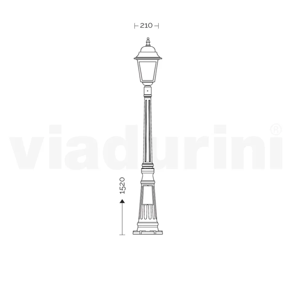 Lampadaire de 152 cm de haut en verre anthracite et aluminium fabriqué en Italie - Scintilla Viadurini