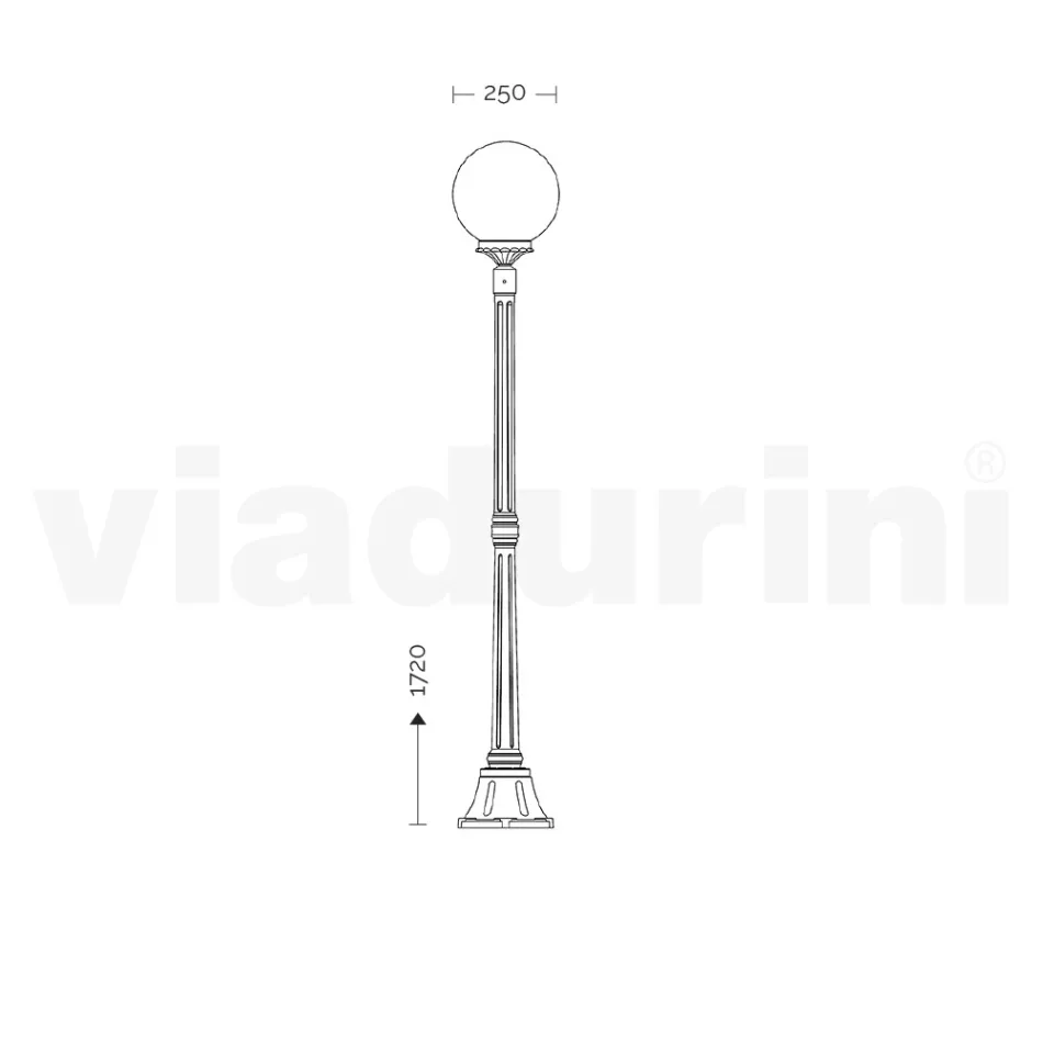 Lampadaire de 172 cm de haut en Acrylique et Aluminium Anthracite Fabriqué en Italie - Trovaantracite Viadurini