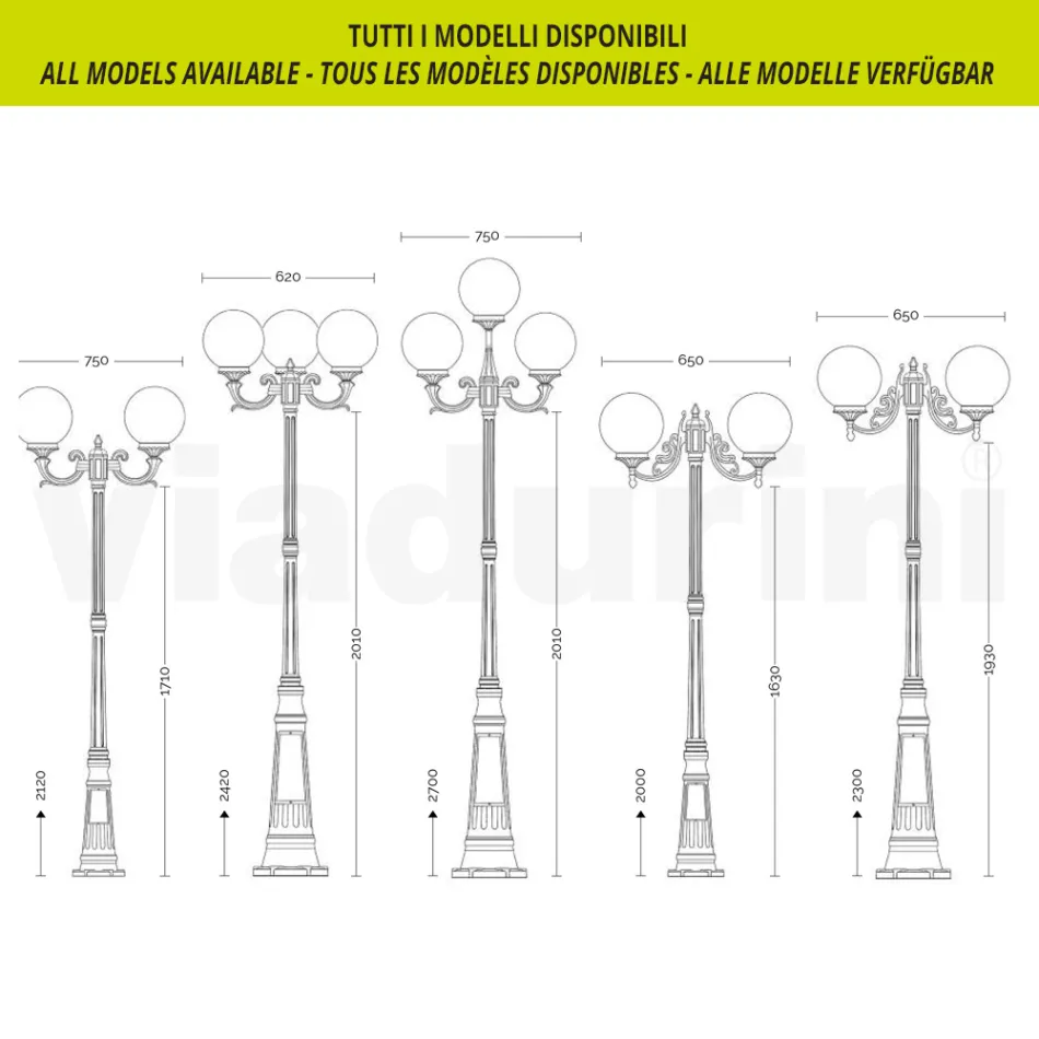 Lampadaire de 172 cm de haut en Acrylique et Aluminium Anthracite Fabriqué en Italie - Trovaantracite Viadurini