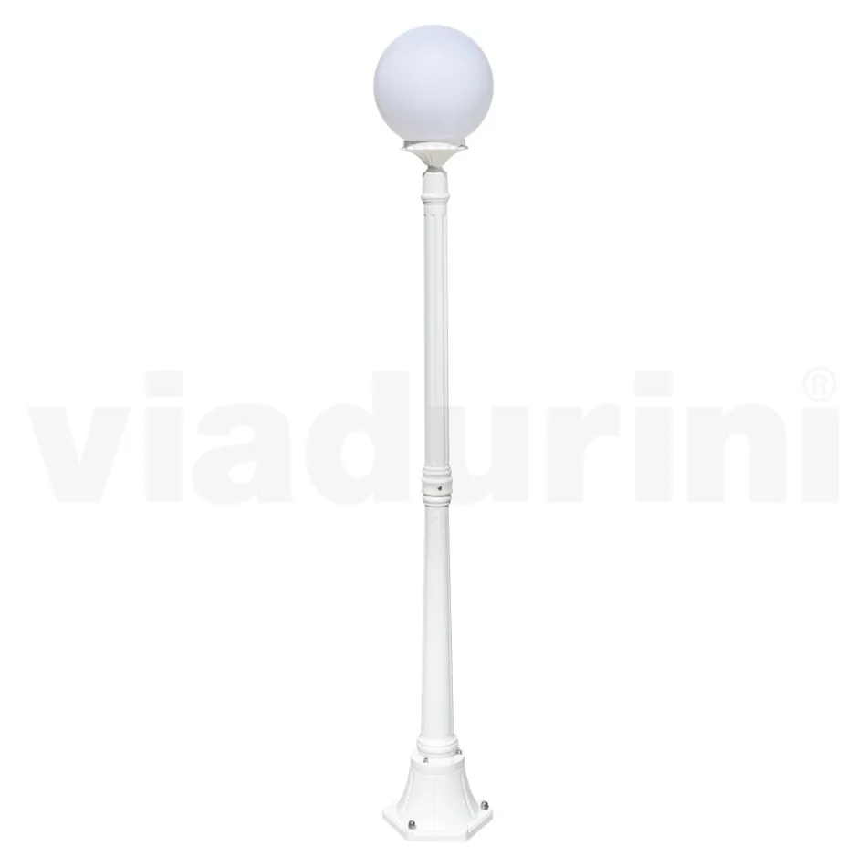 Lampadaire de 172 cm de haut en acrylique blanc et aluminium fabriqué en Italie - Trovabianco Viadurini