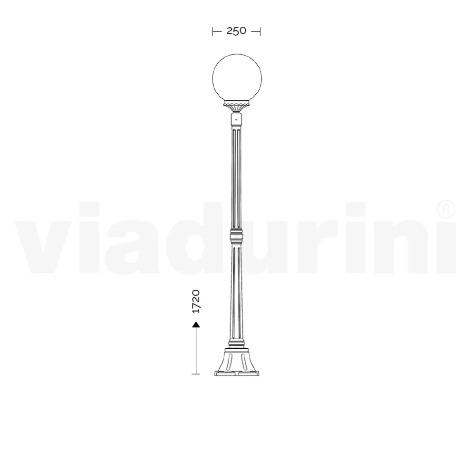 Lampadaire de 172 cm de haut en acrylique blanc et aluminium fabriqué en Italie - Trovabianco Viadurini