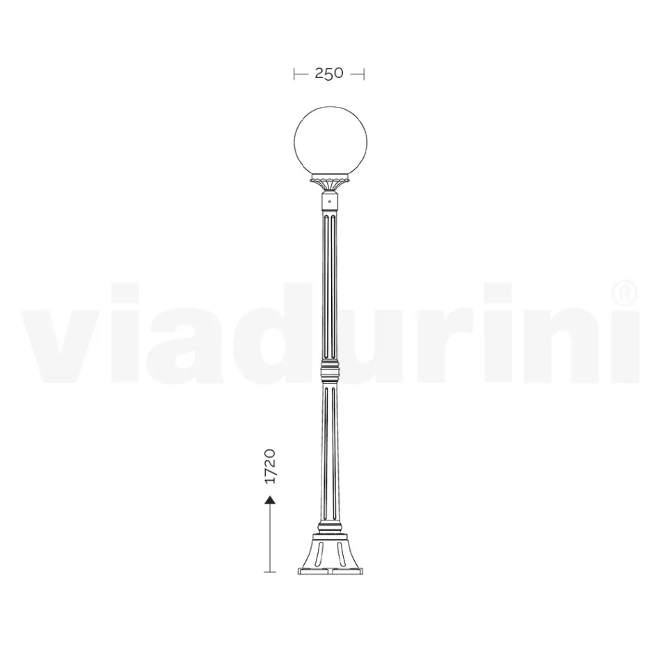 Lampadaire de 172 cm de haut en acrylique noir et aluminium fabriqué en Italie - Trovanero Viadurini