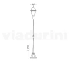 Lampe de jardin hauteur 178 cm en Aluminium Anthracite et Verre Sablé - Elric Viadurini