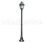 Lampadaire de jardin 178 cm de haut en Aluminium Anthracite et Verre Sablé - Elric Viadurini