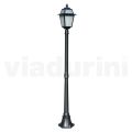Lampadaire de jardin 178 cm de haut en Aluminium Anthracite et Verre Sablé - Elric