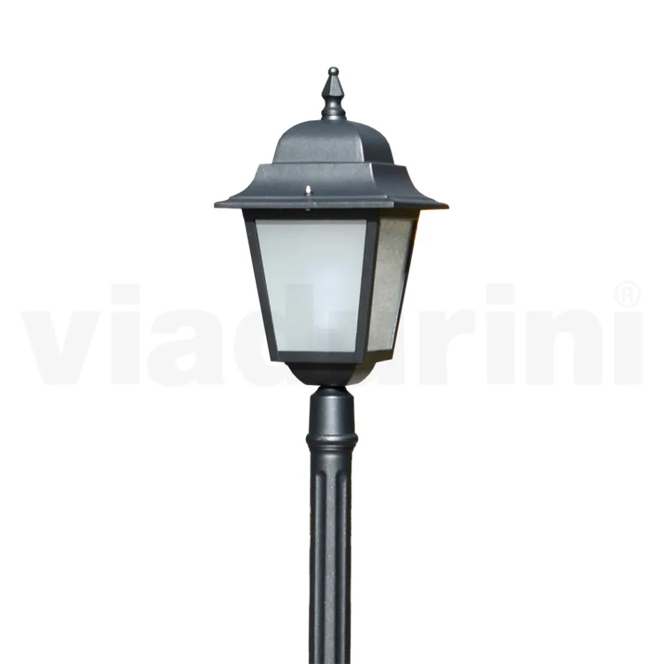Lampadaire de 178 cm de haut en verre anthracite et aluminium fabriqué en Italie - Scintilla Viadurini