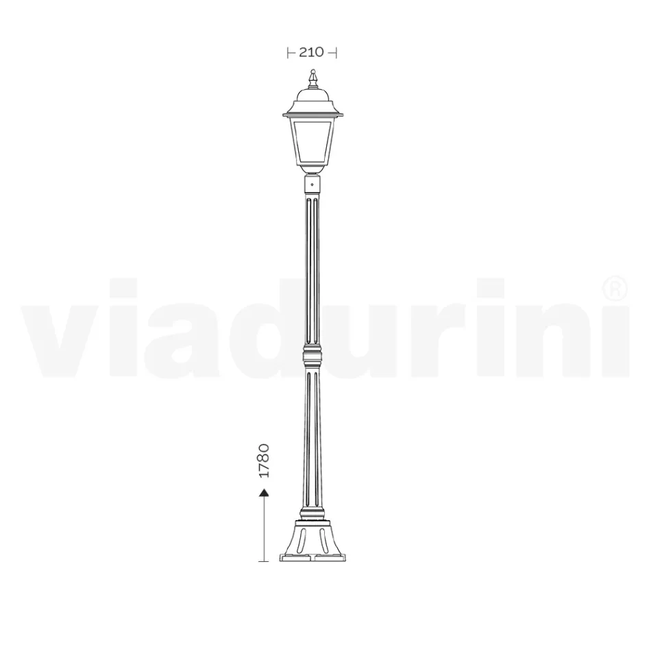 Lampadaire de 178 cm de haut en verre anthracite et aluminium fabriqué en Italie - Scintilla Viadurini