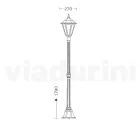 Lampe de jardin hauteur 179 cm en verre et 5 finitions aluminium - Pinako Viadurini