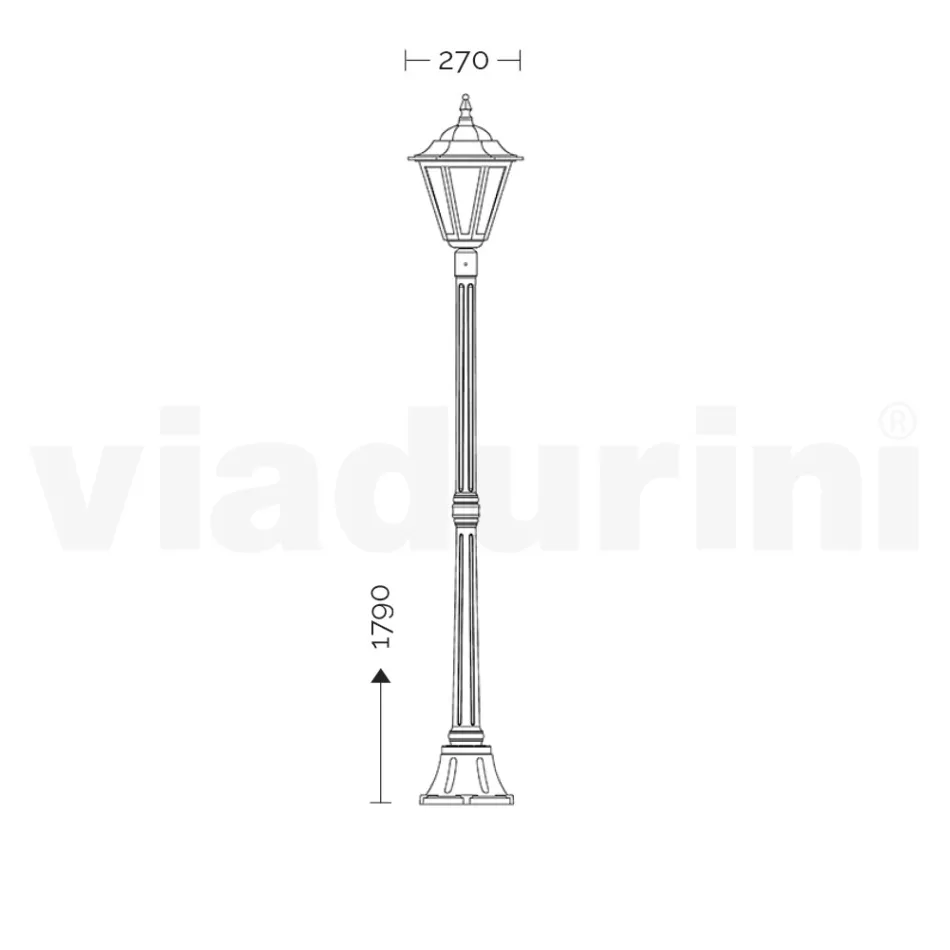 Lampe de jardin hauteur 179 cm en verre et 5 finitions aluminium - Pinako Viadurini