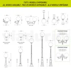 Lampadaire de 200 cm de haut en acrylique noir et aluminium Made in Italy - Trovanero Viadurini