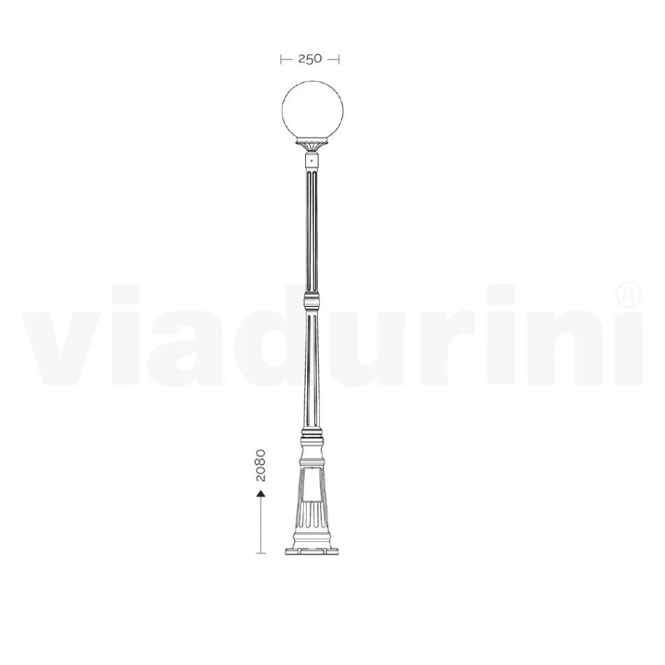 Lampadaire de 208 cm de haut en Acrylique et Aluminium Anthracite Fabriqué en Italie - Trovaantracite Viadurini