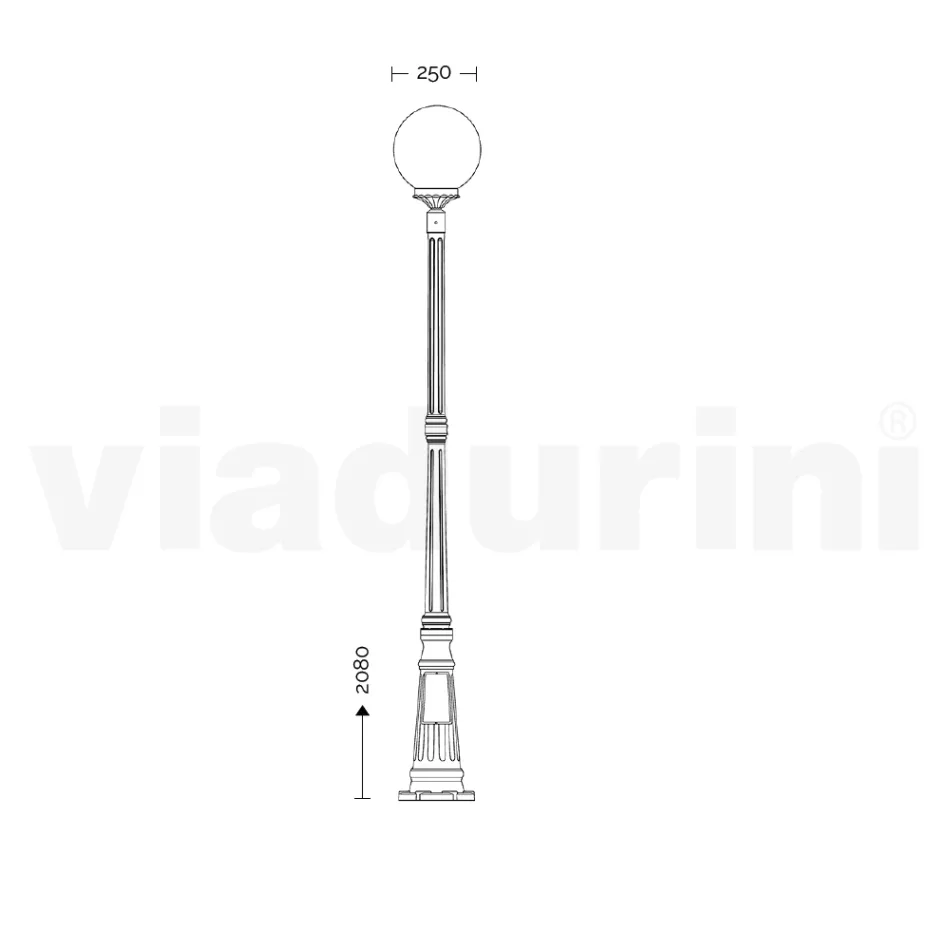 Lampadaire de 208 cm de haut en acrylique blanc et aluminium fabriqué en Italie - Trovabianco Viadurini