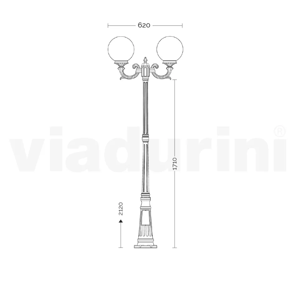 Lampadaire de 212 cm de haut en Acrylique et Aluminium Anthracite Fabriqué en Italie - Trovaantracite Viadurini