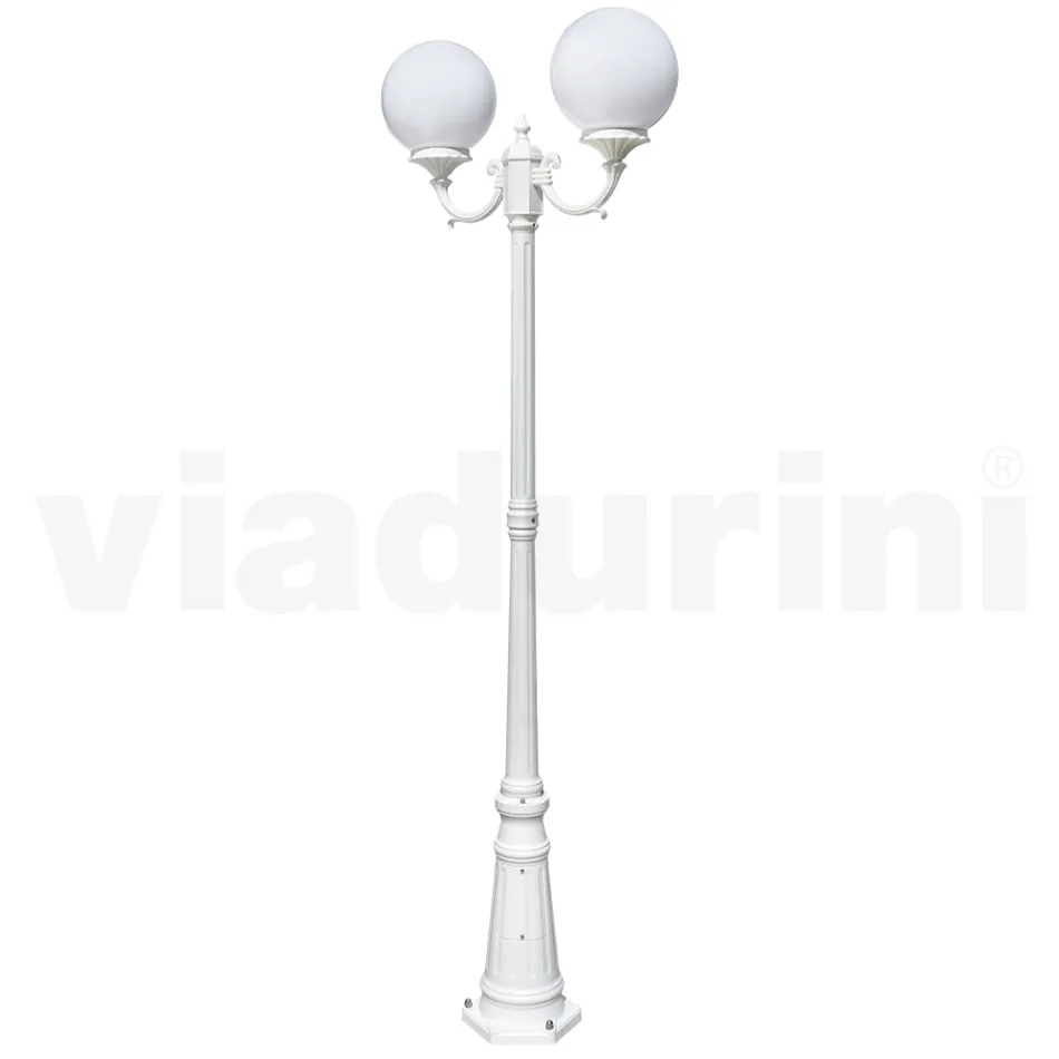 Lampadaire de 212 cm de haut en acrylique blanc et aluminium fabriqué en Italie - Trovabianco Viadurini