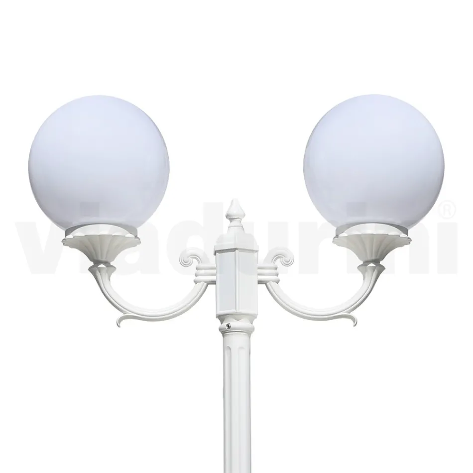 Lampadaire de 212 cm de haut en acrylique blanc et aluminium fabriqué en Italie - Trovabianco Viadurini