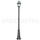 Lampe de jardin de 214 cm de haut en Aluminium Anthracite et Verre Sablé - Elric Viadurini