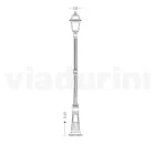 Lampe de jardin de 214 cm de haut en Aluminium Anthracite et Verre Sablé - Elric Viadurini