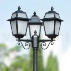 Lampadaire de jardin 219 cm de haut en Aluminium Anthracite et Verre Sablé - Elric Viadurini